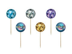 Cake toppers Disco - 6 pcs