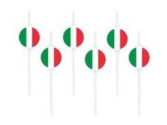 Italian flag straws - 6 pcs