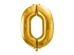 Number 0 gold SuperShape Foil Balloon - 86 cm - 1 pc