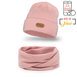 Pink set for girls - hat and neck warmer