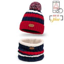 Winter boy's fleece lined set - hat and neck warmer