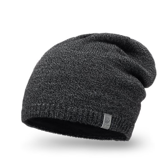 Dark grey men's set - hat and scarf