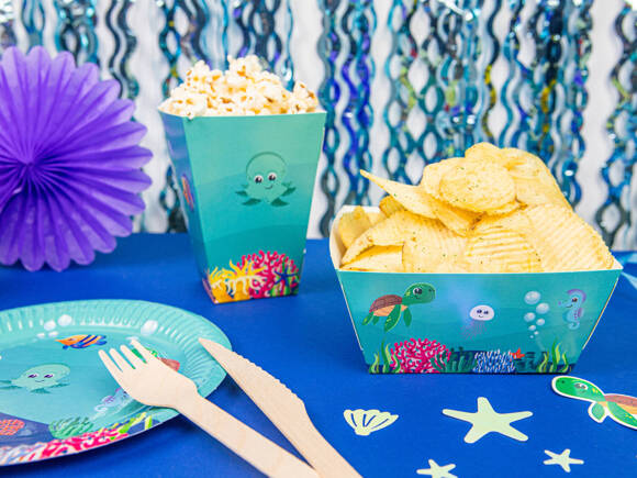 Decorative boxes for chips, crisps Safari - 4 pcs