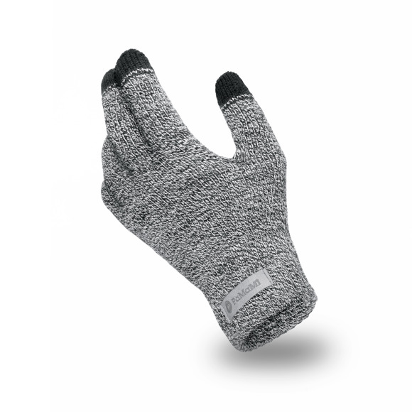 Men's gloves, light grey melange