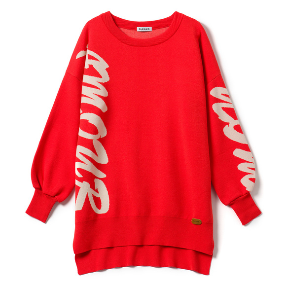 Red women's oversized sweater - amour
