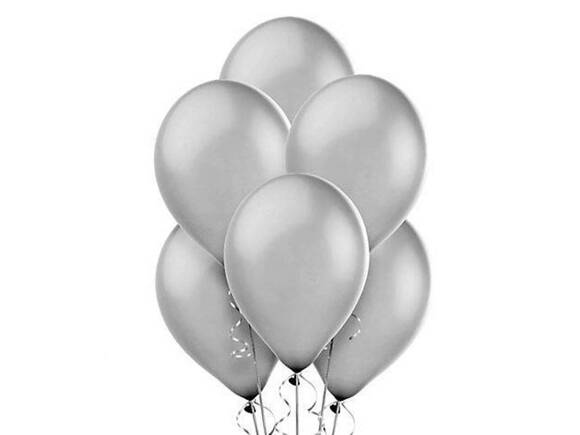 Silver metallic balloons - 12'' - 25 pcs.