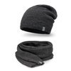 Dark grey men's set - hat and scarf