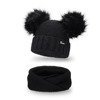 Winter women's set - hat with pompoms and scarf